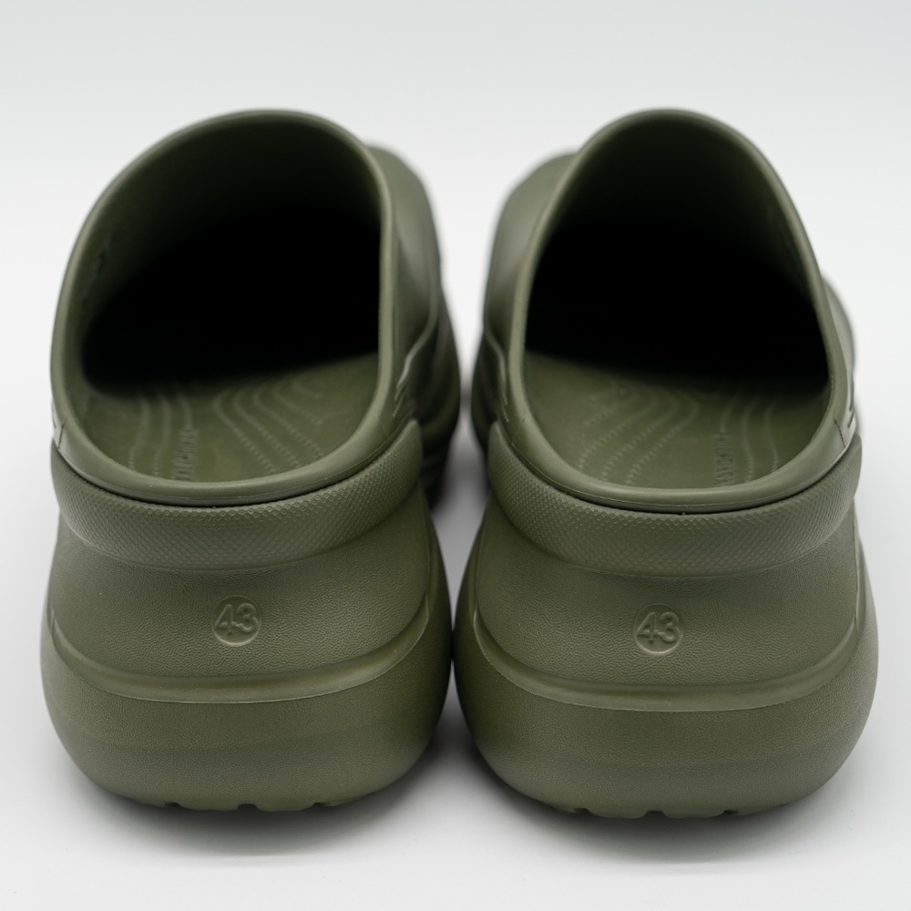 size 43 - Balenciaga Crocs Mule Green Khaki Rubber Slide Sandal Platform - Picture 5 of 12